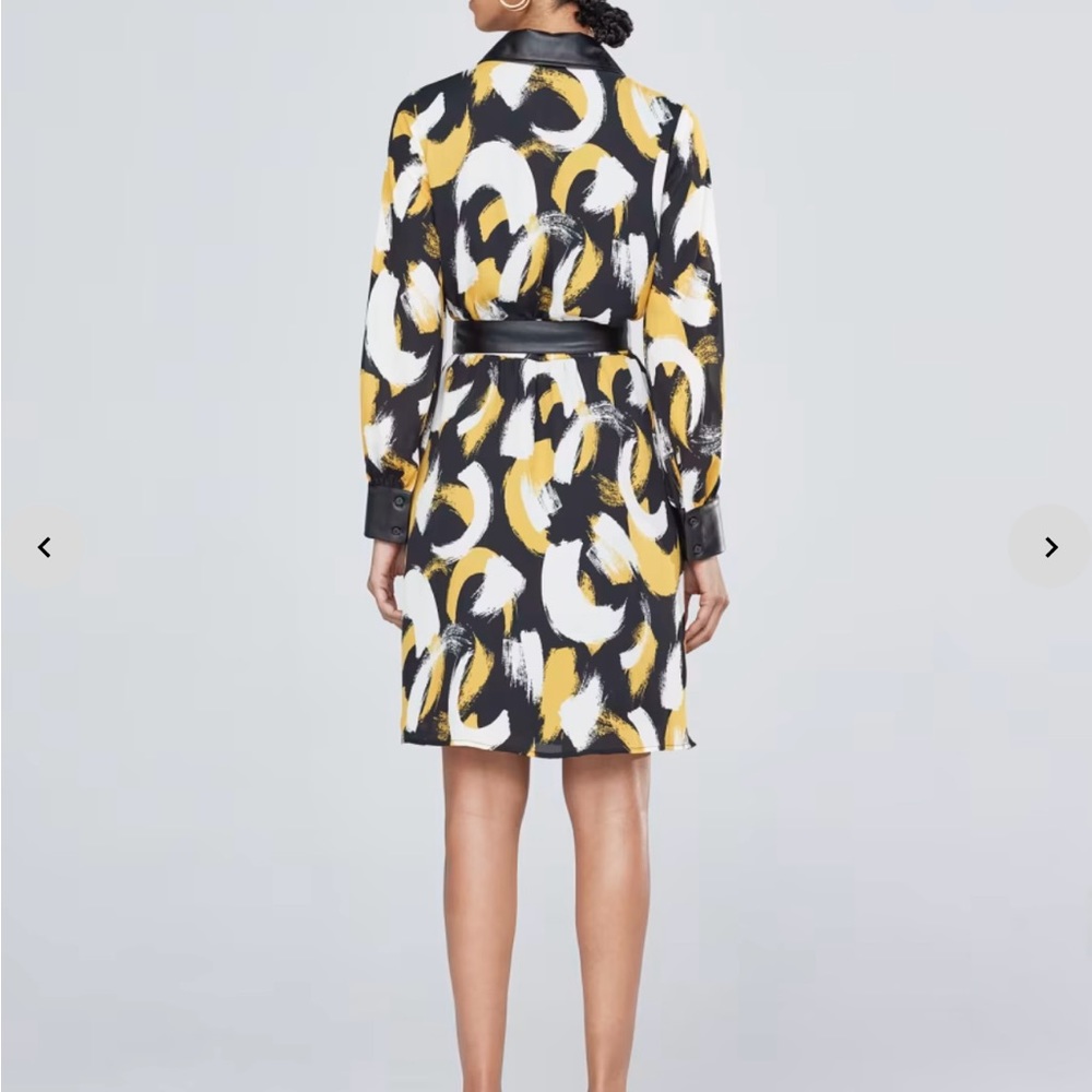 NWT New York & Company Printed Button-Down Shirtdress Sz XL - Picture 3 of 10